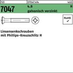 Linsensenkschraube ISO 7047 PH M6x20-H 4.8 galv.verz. 200St. - VPE: 200