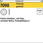 Unterlegscheibe ISO 7090 Fase 3 Messing gedreht 100 Stück - VPE: 100