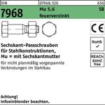 Sechskantpassschraube DIN 7968 CE Mutter M12x 60 5.6 feuerverz. 100 Stück - VPE: 100