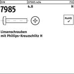 Linsenschraube DIN 7985 PH M4x 8-H 4.8 2000 Stück - VPE: 2000