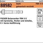 Bolzenanker R 88582 FBN II 12/10K Stahl galv.verz. 20 Stück FISCHER - VPE: 20