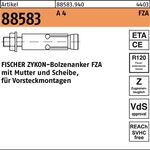 Bolzenanker R 88583 ZYKON FZA 18x 80 M12/25 A 4 10 Stück FISCHER - VPE: 10