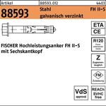 Hochleistungsanker R 88593 FH II 15/25 S Stahl galv.verz. 25St. FISCHER - VPE: 25