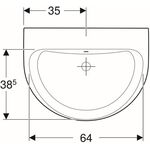 Geberit Waschtisch RENOVA o HL mit Überlauf 700x520mm weiß KT