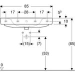 Geberit Waschtisch RENOVA PLAN mit Hahnloch mit Überlauf 850x480mm weiß