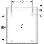 Geberit Lichtspiegel OPTION BASIC SQUARE LED-Bel oben Alu eloxiert 600x700x32mm