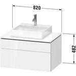 Duravit Waschtischunterbau L-CUBE 820x482x550mm we s-matt ES Nussbaum