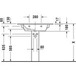 Duravit Möbelwaschtisch ME by Starck m ÜL m HLB 830x490mm 3 HL we sdm WG