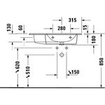 Duravit Möbelwaschtisch ME by Starck m ÜL m HLB 830x490mm 1 HL B re we sdm WG