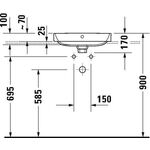 Duravit Aufsatzbecken HAPPY D.2 PLUS m ÜL m HLB 500x400mm 1 HL weiß/anthrazit