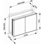 Keuco Spiegelschrank ROYAL MATCH Einb 1000x700x149mm si-gb-elo