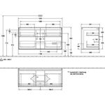 V&B Waschtischunterschrank FINION 1200x603x501mm AP Glas bl ma bl ma lacq.