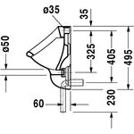 Duravit Urinal KATJA 330x345mm Zulauf von hinten weiß