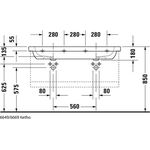 Duravit Doppel-Waschtisch D-CODE m ÜL HLB 1200x490mm weiß 1 Hahnloch