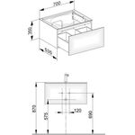 Keuco Waschtischunterbau EDITION 11 700x350x535mm m LED-I-Bel we