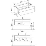 Keuco Waschtischunterbau ROYAL REFLEX 1296x450x487mm magnolie