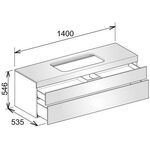 Keuco Waschtischunterbau EDITION 400 1400x546x535mm o HL-Boh we Glas we klar