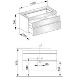 Keuco Waschtischunterbau EDITION 400 1050x546x535mm m HL-Boh we Glas we klar