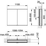 Keuco Spiegelschrank ROYAL MODULAR 2.0 Breite 1100mm Höhe 900mm Tiefe 160mm