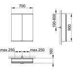 Keuco Spiegelschrank ROYAL MODULAR 2.0 Breite 700mm Höhe 900mm Tiefe 160mm