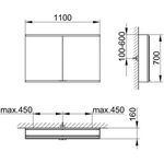 Keuco Spiegelschrank ROYAL MODULAR 2.0 Breite 1100mm Höhe 700mm Tiefe 160mm