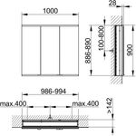 Keuco Spiegelschrank ROYAL MODULAR 2.0 Breite 1000mm Höhe 900mm Tiefe 160mm