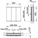 Keuco Spiegelschrank ROYAL MODULAR 2.0 Breite 900mm Höhe 900mm Tiefe 160mm