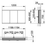 Keuco Spiegelschrank ROYAL MODULAR 2.0 Breite 1200mm Höhe 700mm Tiefe 120mm