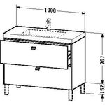 Duravit Waschtischunterbau BRIOSO 701x1000x480mm WT Vero Air 3 HL bas ma