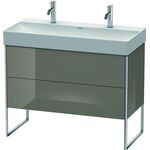 Duravit Waschtischunterbau XSQUARE 731x984x460mm flannel grey hochglanz