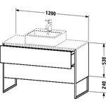 Duravit Waschtischunterbau XSQUARE 778x1200x548mm graphit matt