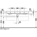 Duravit Möbelwaschtisch HAPPY D.2 m ÜL HLB 1200x505mm 1 Hahnloch weiß WG