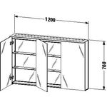 Duravit Spiegelschrank HAPPY D.2 138/208x1200x760mm Ei dunkel gebürstet