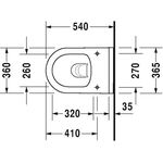 Duravit Wand-WC STARCK 3 RIMLESS tief, 360x540mm weiß WG