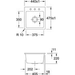 V&B Einbauspüle SUBWAY 45 XS FLAT 440x475mm Handbet. chrit