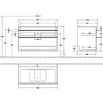 V&B Waschtischunterschrank VENTICELLO 957x606x502mm Griff white Glossy Grey