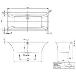 V&B Whirlpoolsystem SQUARO EDGE 12 m BW ov 180x80 Tech. Pos 2 we