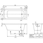 V&B Whirlpoolsystem ARCHITECTURA m BW R-eck 170x75 Tech. Pos 2 we