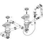 HG Automatische Ab-/Überlaufgarnitur D17-11, für Doppelbecken Granit chrom