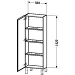 Duravit Halbhochschrank L-CUBE 500x243x1320mm Ans rechts graphit matt