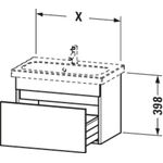 Duravit Waschtischunterbau DURASTYLE 368x580x398mm basalt matt/weiß matt