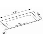 Keuco Keramik-Waschtisch X-LINE 1007x17x494mm m 1L-Boh we