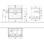 V&B Waschtischunterschrank FINION 800x603x501mm Abdpl Glas bl Matt Peony