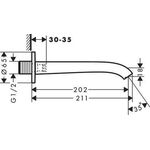 HG Wanneneinlauf VIVENIS Ausladung 202mm mattschwarz