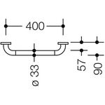 Hewi Haltegriff SERIE 801 90mm tief, d= 33mm Achsmaß 400mm maigrün