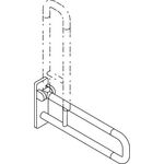 Hewi Stützklappgriff SERIE 801 d= 33mm, Aluminiumkern 600mm signalweiß