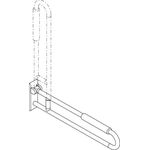 Hewi Stützklappgriff SERIE 801 mit Armpolster, d= 33mm 900mm rubinrot