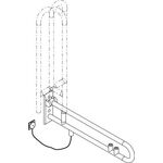 Hewi Stützklappgr. E-Ausführ. SERIE 801 drehb Spül-/Funkt.taste gelb 90cm KO