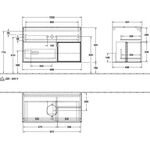 V&B Waschtischunterschrank FINION 1000x603x501mm Regal glos. wh glos. wh