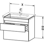 Duravit Waschtischunterbau DURASTYLE 448x580x610mm eiche schwarz / weiß matt